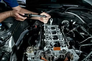 CFM technicians preparing a truck for MOT